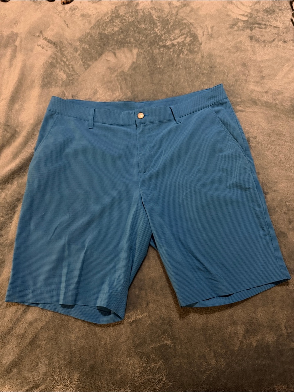 adidas Men’s Teal-Blue Flat Front Performance Shorts